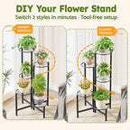 Corner Plant Stand Indoor Outdoor Tall Metal Flower Pot Stands - Image 4