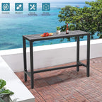 Outdoor Bar Table, Patio Console Pub Height Tables - Image 4