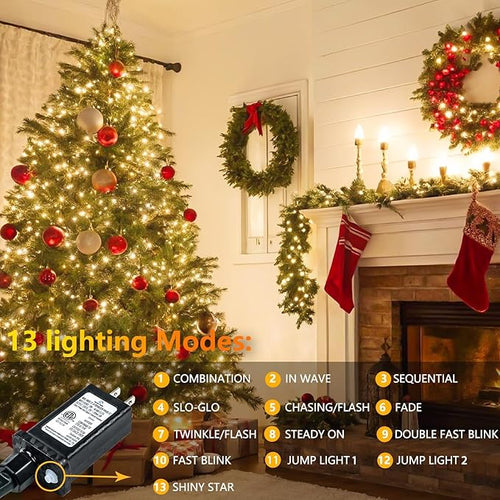 2-Pack 66FT 200 LED String Lights Indoor Outdoor Waterproof, Christmas Lights - Image 2