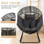 Vongrasig Wicker Rocking Egg Chair PE Rattan - Image 4