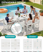 SERWALL 11-Piece Outdoor Dining Set, All Weather HDPE Outdoor Furniture Set - Image 5