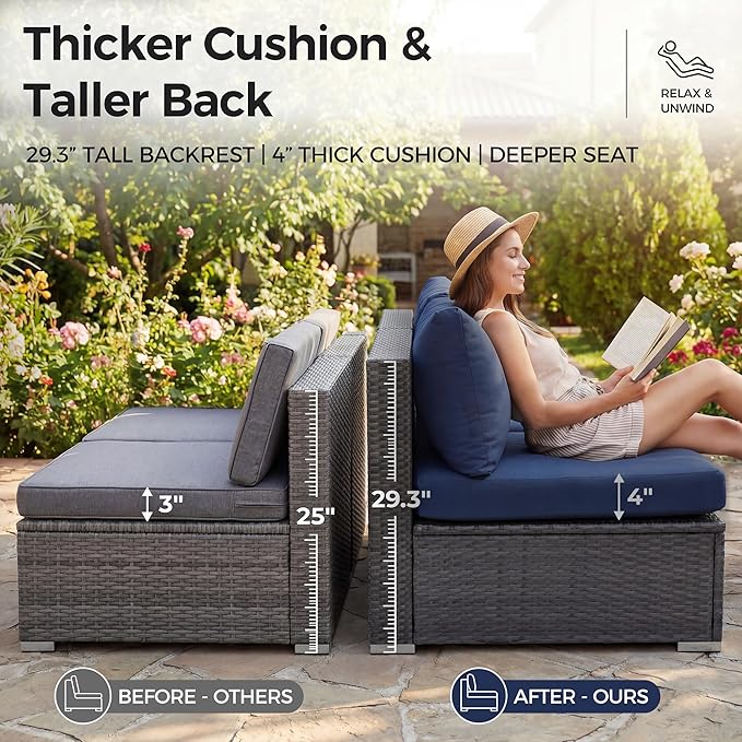 NICESOUL 7 Piece Outdoor Sectional Sofa Set - Image 7