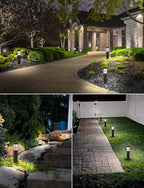 SUNVIE 4-Pack Low Voltage Pathway Lights 3W 3000K 12-24V LED Landscape Bollard - Image 6