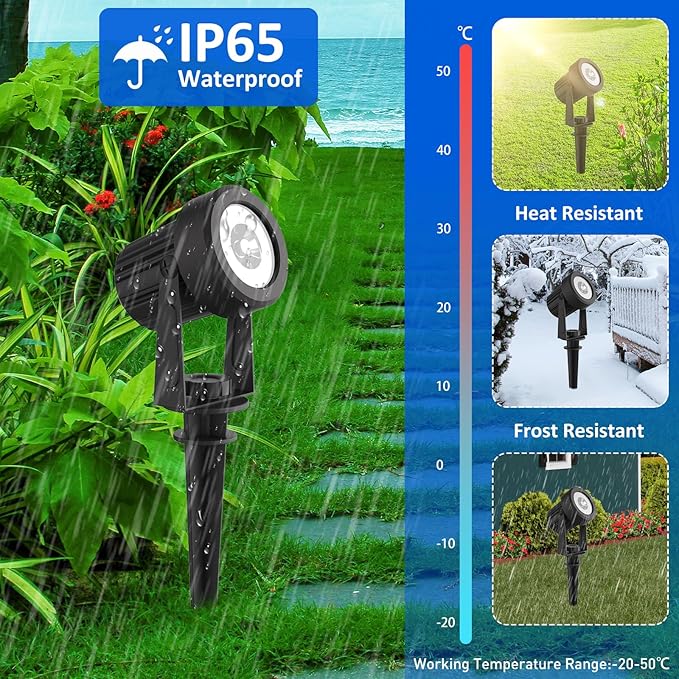 T-SUNUS RGB Solar Landscape Spotlights Christmas, Color Changing Spot Light - Image 5