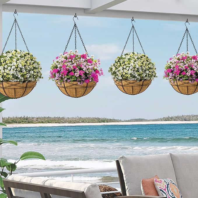 4 Pack 20 Inch Hanging Planters Baskets - Image 6