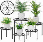 VECELO Metal Plant Stands Set of 5, Round Plant Holder by VECELO