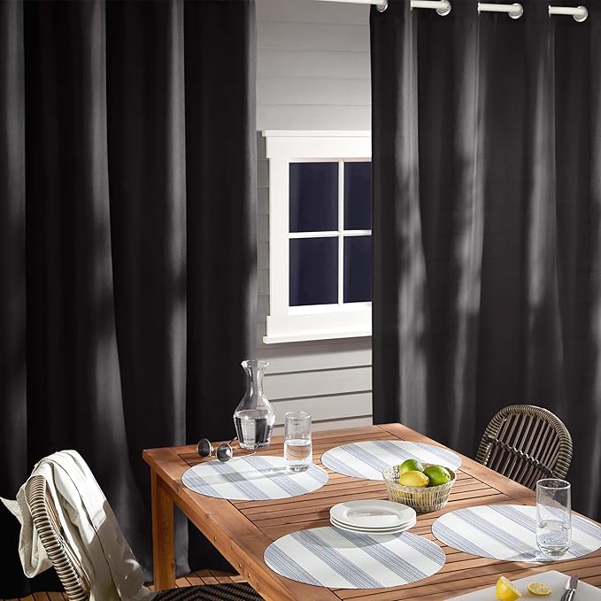 TOWN & COUNTRY BASICS Cabana Solid Heavyweight Indoor Outdoor Curtains - Image 4