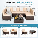Pamapic Patio Furniture Set, 7 Pieces Modular Outdoor Sectional, Patio - Image 5