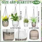 Maxcheck 4 Pcs Self Watering Hanging Planters Indoor Gift 6.5'' 4.5'' Hanging - Image 2