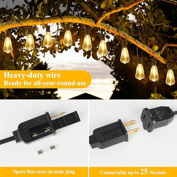 Brightever LED Outdoor String Lights 60FT - Image 6