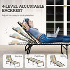 Outsunny Folding Chaise Lounge Chair, Patio Sun Tanning Chair, Outdoor Chaise - Image 4