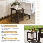 LUE BONA Adirondack Outdoor Side Table, 2-Tier Dark Brown HDPS Patio End Table - Image 7