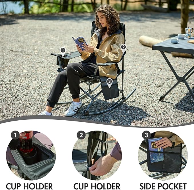 Portal Outdoor Rocking Chair Camping Folding Portable Rocker - Image 7