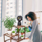 XXXFLOWER Plant Stand Indoor Outdoor 3 Tiers Wood Plant Shelf - Image 4