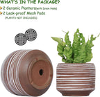 8 Inch + 6 Inch Ceramic Plant Pots Indoor - Image 2