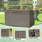 Greesum 100 Gallon Resin Deck Box Large Outdoor Storage - Image 4
