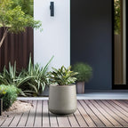 Kante 11.6" Dia Round Concrete Planter, Outdoor Indoor Large Plant Pots - Image 4