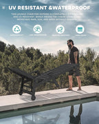 SERWALL Patio Chaise Lounge Chair Set of 2, Poly Lounge Chair - Image 6