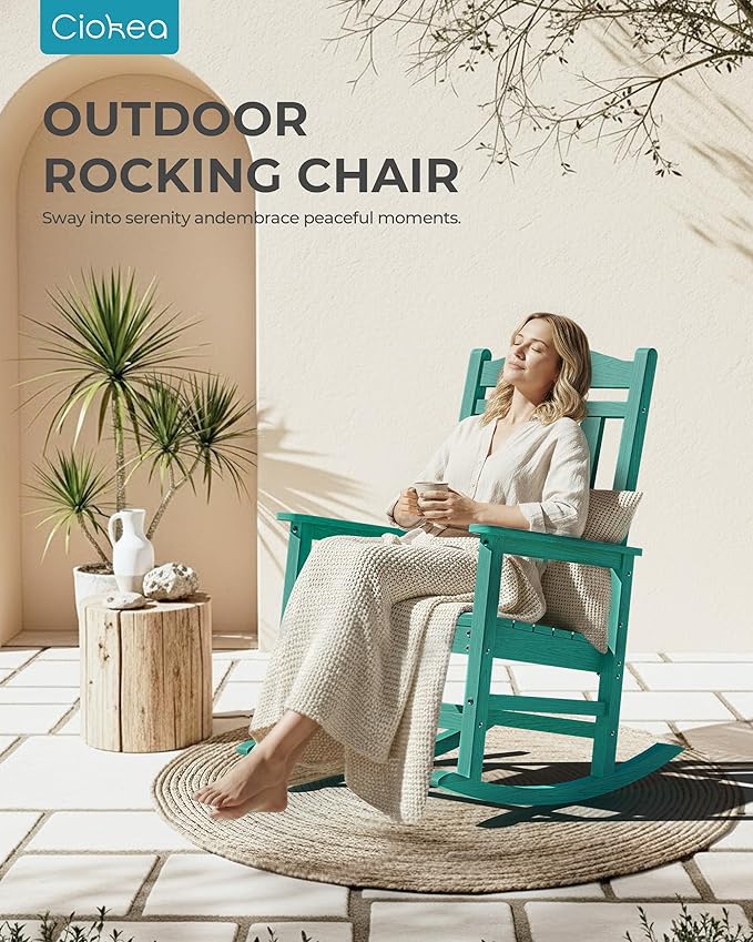 Ciokea Oversized Outdoor Rocking Chairs Set of 4, 380lbs Heavy-Duty Large Patio - Image 7