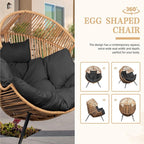 Vongrasig Outdoor Wicker Egg Chair PE Rattan Chair - Image 6