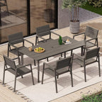 Outdoor Patio Dining Chairs Set of 2, 350LBS Capacity Aluminum Patio Dining - Image 6