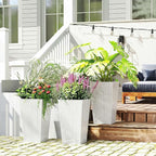 Outsunny Tall Planters for Outdoor Plants Set of 3, 24 in Taper Planters - Image 9