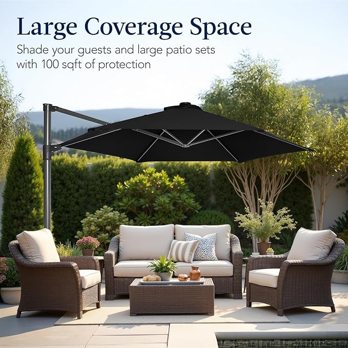 Best Choice Products 10ft Offset Cantilever Hanging Market Patio Umbrella - Image 4
