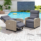 Garvee Outdoor Recliner Chair, 145° Adjustable Backrest & Footrest Lounge Chair - Image 7