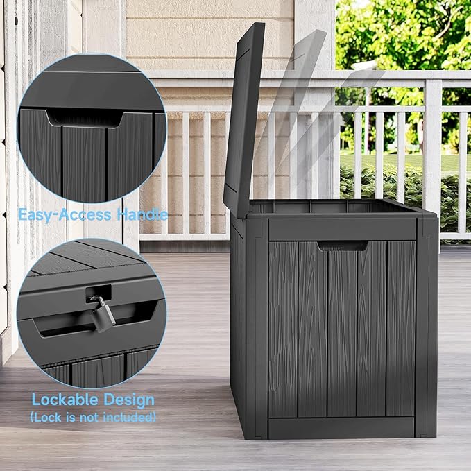 EasyUp 36 Gallon Outdoor Storage Box Waterproof, Resin Outdoor Deck Box - Image 5