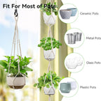 USLAI Macrame Plant Hanger Indoor Outdoor, Fits 4 to 15 Inch Pots, Strong - Image 6