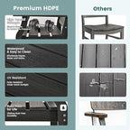 Pamapic 7 PCS Outdoor Dining Set, Spacious HDPE Outdoor Table and Chairs - Image 5