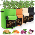 4 Pack Potato Growing Bag with Flap 10 Gallon Planter Pots with Handles and by Homyhoo