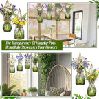 4 Pcs Stained Glass Hanging Vases Hanging Glass Planters Small Plant Terrarium - Image 2
