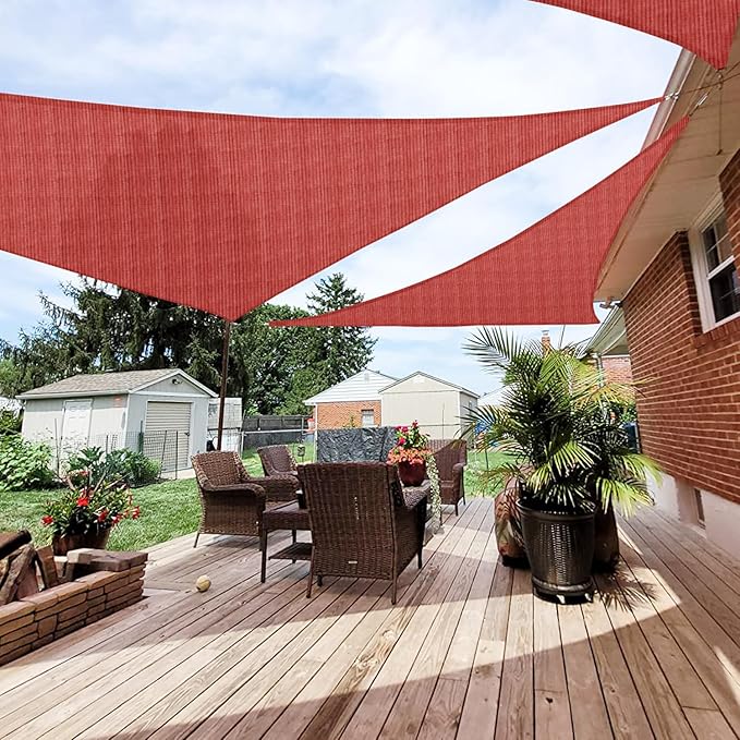 Patio Paradise 8' x 8' x 7'10" Sun Shade Sail Triangle Canopy, Permeable Shade by Patio