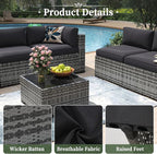 Aoxun 15 Piece Patio Furniture Set - Image 8