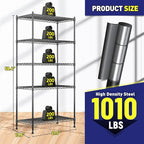 5-Tier Shelf 1010LBS Storage Shelves Adjustable Wire Shelving Metal Shelving - Image 3