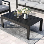 Outdoor Rectangle Patio Aluminum Coffee Tables - Image 7