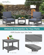 SERWALL HDPE Patio Sofa Set, 3-piece Sectional Outdoor Furniture Set, All - Image 6