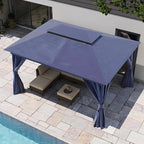 LAUSAINT HOME Semi-Permanent Outdoor Patio Gazebo 10'x13', Heavy Duty Party - Image 2