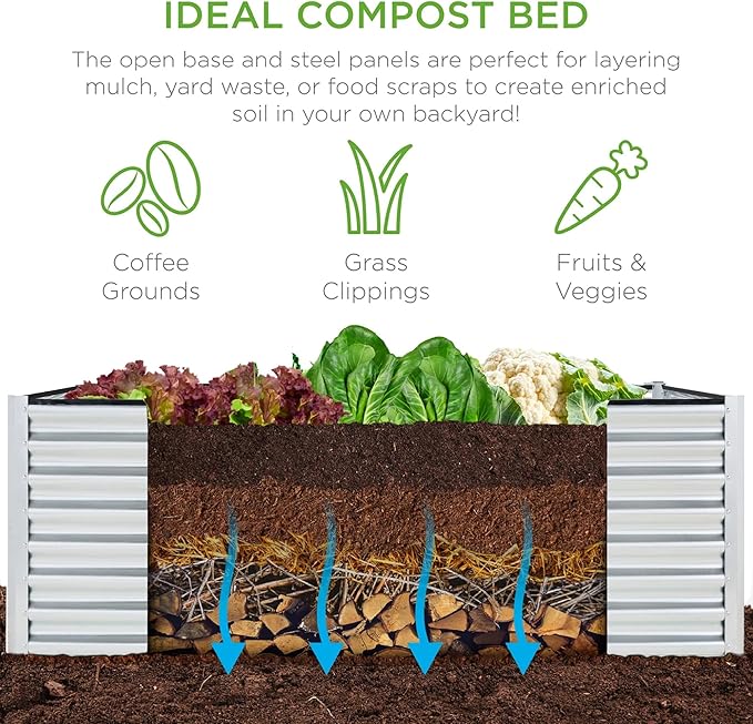 Best Choice Products 6x3x2ft Outdoor Metal Raised Garden Bed, Deep Root Box - Image 5
