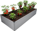 12x4x2FT Galvanized Raised Garden Bed Kit, Vegetable Plant Boxes-Rectangle by DIIYIV