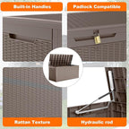 120 Gallon Resin Deck Box, Lockable Patio Outdoor Storage Box - Image 3