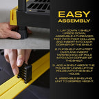 CX Black & Yellow, 5-Tier Heavy Duty Plastic Storage Shelves that Support up to - Image 6