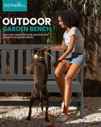 SERWALL Outdoor Bench, HDPE Outdoor Benches Weatherproof, 2-Person Garden Bench - Image 7