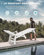 SERWALL Patio Chaise Lounge Chair Set of 2, Poly Lounge Chair - Image 6