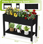 Raised Garden Bed with Legs, 33.66" Tall Self-Watering Resin Planter Box with - Image 2