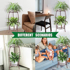 MOCORY Plant Stand Indoor Outdoor 2 Tier 27" Tall Metal Potted Holder Rack - Image 6
