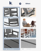 KINGYES Oversized Outdoor Rocking Chair Set of 4, High Density Polyethylene - Image 6