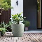 Kante 18 Inch Dia Round Concrete Planter, Indoor Outdoor Large Plant Pot - Image 4