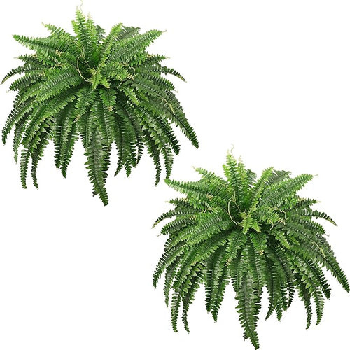 45" Fake Ferns, Realistic Large Artificial Bush Plants, 2 Artificial Boston by ForestPrince